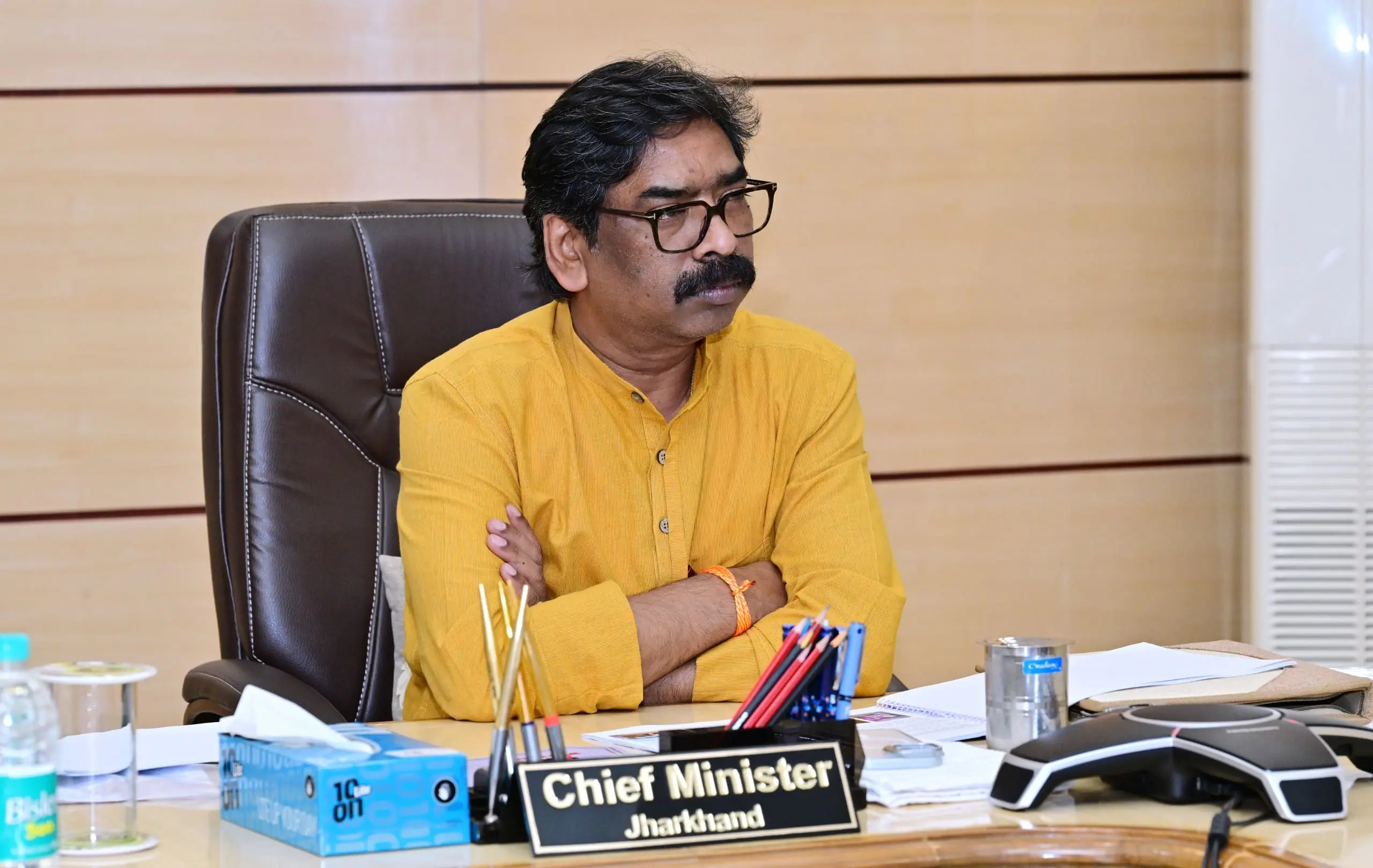 Chief Minister Hemant Soren reviewing labour employment and development schemes in Ranchi
