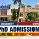 Ranchi University and DSPMU campuses in a comparison of PhD admission criteria
