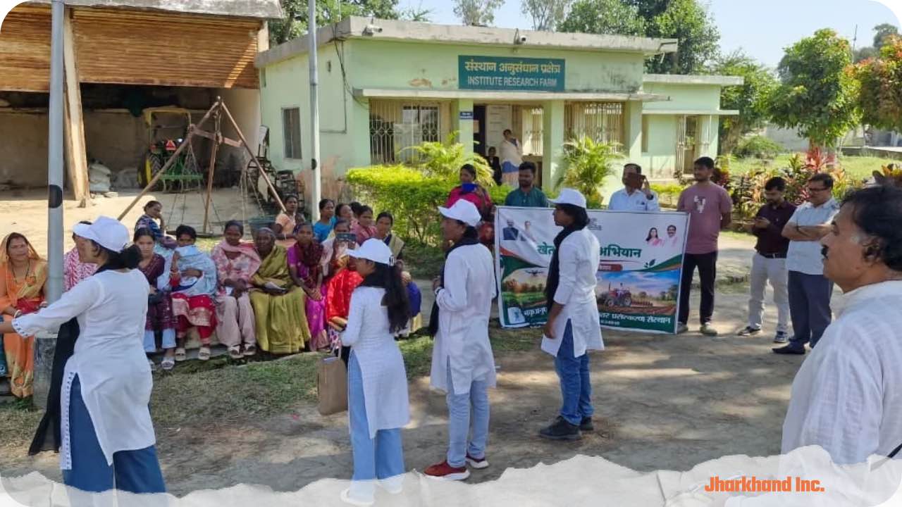 Farmers attend a street play on soil conservation and sustainable agriculture in rural Jharkhand